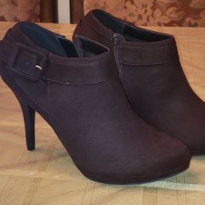 XAPPEAL Angel Brown Suede Heeled Boots with Buckle